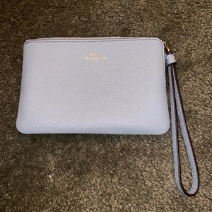 Coach corner zip leather wristlet